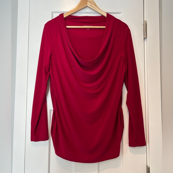 Coldwater Creek Tops - Coldwater Creek Deep Red Cowl Neck Blouse